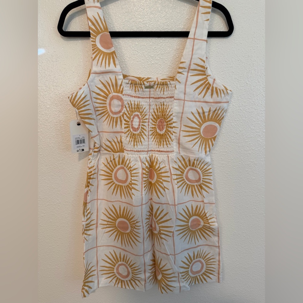Billabong Linen Blend Dress Sun Print Size L NWT - Picture 4 of 5